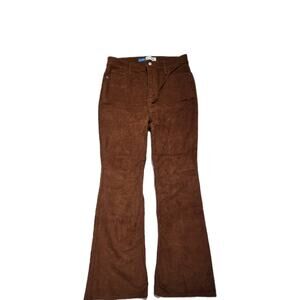Old Navy Womens Corduroy Pants Size 14 E higher Rise Kicker Flare Rust Brown